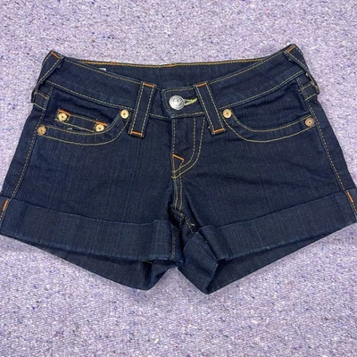 Pantalones cortos True Religion tiro bajo lavado oscuro Foto 1 de 4