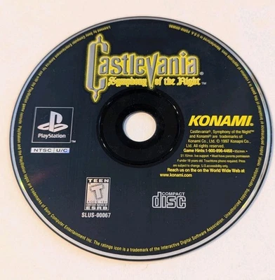 Castlevania Symphony of the Night Sony PlayStation 1 PS1 solo disco etiqueta negra Foto 1 de 3