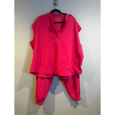 FIGS Technical Collection Scrub Set Rafaela Top & Jogger Pants Size 4XL Hot Pink - Image 1 of 4