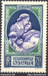 FRANCE PROPAGANDE EN FAVEUR DE LA NATALITÉ N° 440 NEUF * AVEC CHARNIERE  - Picture 1 of 2