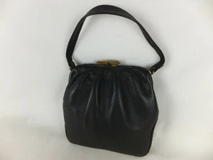 Vintage Echtleder Tasche - schwarz - Handtasche - 50er / 60er Jahre - Bild 1 von 12