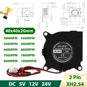 4020 DC Turbo Blower Fan Mini Brushless Cooling Fans 5V 12V 24V 4000RPM-10000RPM - Picture 1 of 5