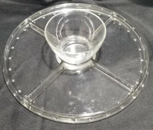 Multiuse Glass Server, Punch Bowl, Chip & Dip Bowl, Cake Stand Libbey No Dome - Picture 1 of 6