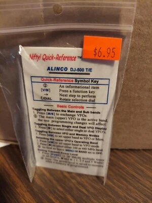 Nifty! Quick-Reference     ALINCO DJ-500T/E       ~~~NEW!!~~ - Image 1 of 4