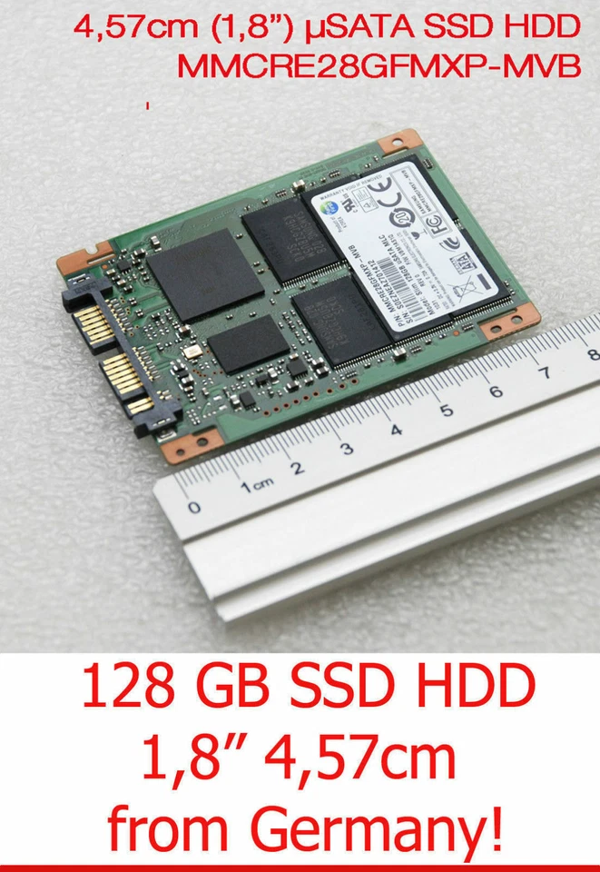 128GB SSD 1.8" 4.57 cm HDD Hard Drive µSATA MICRO SATA MMCRE28GFMXP-MVB SLIM 1 - Image 1 of 1