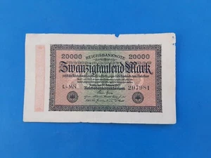 1 x 20000 Mark Reichsbanknote / Geldschein Banknote von 1923 ' - Bild 1 von 6