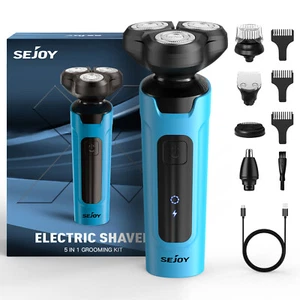 SEJOY 5in1 Electric Shaver for Men Grooming Kit IPX7 Rechargeable Hair Clippers - Picture 1 of 12