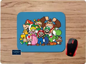 NINTENDO GAMING CHARACTERS COLLAGE ART MOUSE PAD DESK MAT MARIO LUIGI GOOMBA - Picture 1 of 1