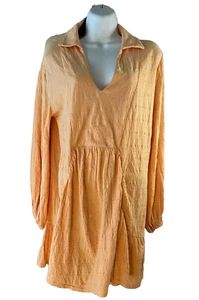 Free People Beach Damen Midikleid Pfirsich Kragen V-Ausschnitt Langarm M - Bild 1 von 5