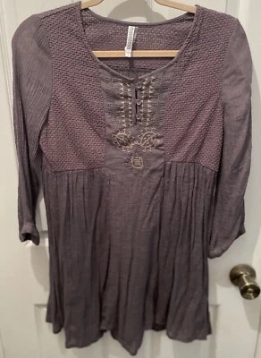 Túnica Monoreno Boho de Encaje Pequeña Púrpura Foto 1 de 4