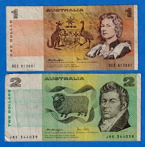 Australia Combo $1 & $2 1979 42c & P-43c  - 2 Circulated Notes - AUS#16 - Picture 1 of 3
