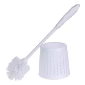 Toilet Brush Long Handle Flexible Brush Head White 1 Pc - Picture 1 of 5