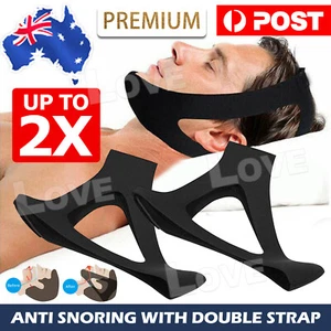 1/2 New Stop Snoring Chin Strap Anti Snore Sleep Apnea Belt Device Solutions Jaw - Picture 1 of 11