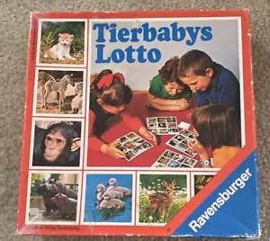 1976 Ravensburg Tierbabys Lotto Children Memory Matching Game Baby Animal Vntg - Picture 1 of 10