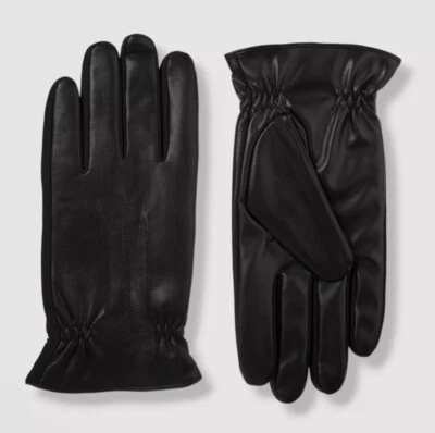 Guantes de invierno Isotoner para hombre negros elegantes imitación Napa cálidos talla M $62 NUEVO Foto 1 de 4