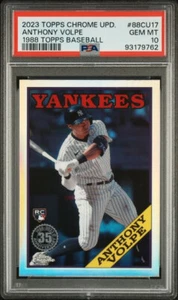 Anthony Volpe RC 2023 Topps Chrome Update 1988 Topps Baseball #88CU17 PSA 10 - Imagen 1 de 2