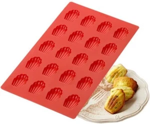 20 Holes Silicone Red Shell Mold Cake Chocolate Baking Tools Cupcakes Brand New - Picture 1 of 6