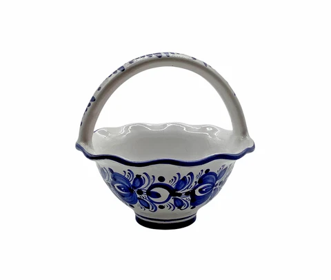Slovenian Blue and White Small Basket Cover