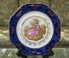 Gloria Porcelain Bavaria Bayreuth Cobalt Blue & Gilt 12" Cabinet Plate Fragonard