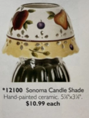 Sonoma Candle Shade - Home Interior - New In Box - Hand-painted - Image 1 of 4