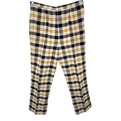 Pantalones caseros vintage años 70 a cuadros con cremallera frontal plana para dama talla extra pequeños Foto 1 de 4