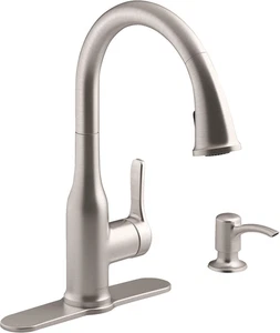 Cruce R26372-SD-VS Rubinetto Cucina Estraibile Singolo Manico e Dispenser Sapone, Vi - Foto 1 di 1