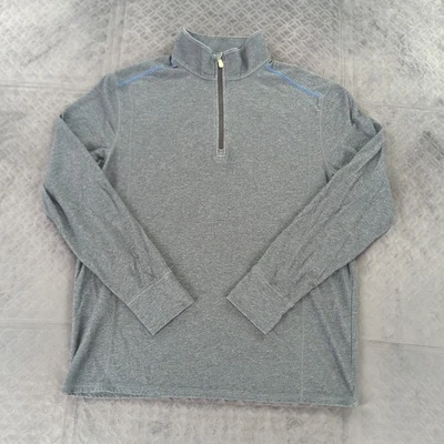 Tommy Bahama IslandZone 卫衣 25 美分拉链套衫灰色男式中号 — 第 1/4 张图片