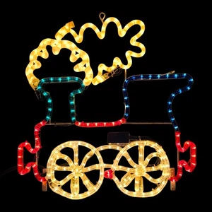 Vintage Christmas Rope Light Train 23" Flashing Wheels Outdoor VGC - Picture 1 of 20