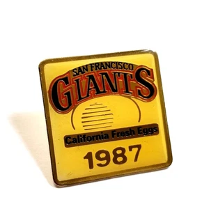 MLB Baseball San Francisco Giants California Fresh Eggs 1987 Pin - Picture 1 of 2