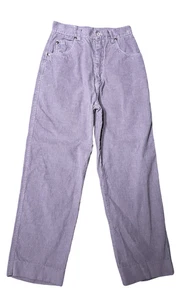Vintage Judys Pants Womens 24" Girls 10 Purple Corduroy High Rise Wide Leg 80's - Picture 1 of 7