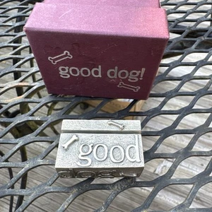 Rare Vilmain “Good Dog” Pewter Picture Holder Bone Doggie House Tabletop Art USA - Picture 1 of 6