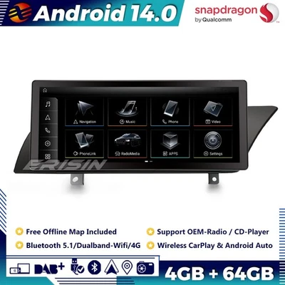 10.25" Android 13 Car Stereo Sat Nav CarPlay DAB+ IPS Head Unit For Audi A4 RHD - Image 1 of 4