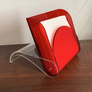 Vintage MCM Guzzini Italy NAPKIN HOLDER acrylic plastic Italy - Picture 1 of 10