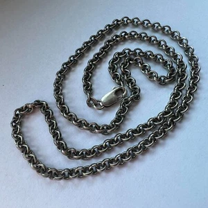 Vintage Niello Sterling Silver 925 Women's Men's Jewelry Chain Necklace 17 gr - Picture 1 of 9