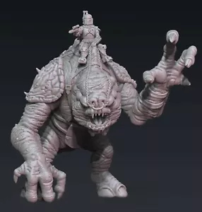 Star Wars Legion - Mandalorian Boba Fett on Rancor Book Of Boba Fett resina 3d - Foto 1 di 4