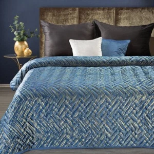 Tagesdecke Bettüberwurf Decke Überwurf AGATA 1 170X210 CM dunkelblau - Bild 1 von 6