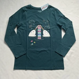 Cat &Jack Girls Narwhales Long Sleeve Graphic T-chirt Green Size L 10-12 - Picture 1 of 5