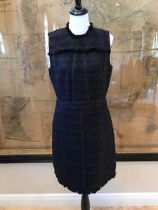NWT Tory Burch Women’s Black/Black Metallic Check Tweed Size 10 Retails 398.00 - Picture 1 of 9