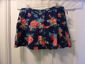 CRB Niñas Talla Grande XL 18.5 Azul Estampado Floral Falda Corta Elastizada Colorida Nueva con Etiquetas - Imagen 1 de 4