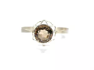 Vintage-Design-Armreif - Kultaseppa Salovaara - gr. Rauchquarz - 830er Silber - Bild 1 von 8