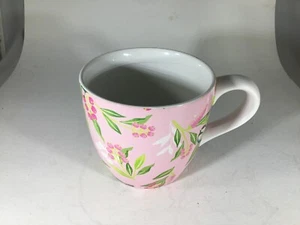 Pink Decorative Extra Large Bird & Plant Mug For Coffee Tea Soup 24 Oz. - Picture 1 of 4