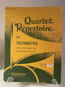 Quartet Repertoire For Trombone, Baritone 3rd Tuba 4th Parts Songbook - Picture 1 of 5