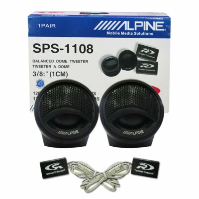3/8‘’ Alpine SPR-1108 Car Speaker Systems Soft Dome Balanced Tweeters Crossover - Image 1 of 4