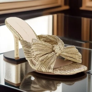 Loeffler Randall Claudia Heel/ Platform Sandal Gold/Oro Size 7 - Picture 1 of 6
