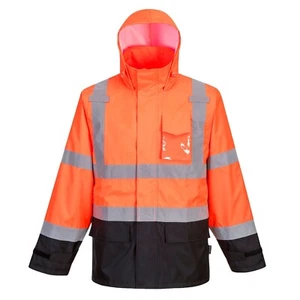 Portwest US366 Hi Vis Reflective Contrast Waterproof Rain Safety Work Jacket - Picture 1 of 7