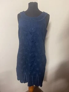 Vineyard Vines Damenkleid Größe 8 Marineblau Ösen Spitze - Bild 1 von 6