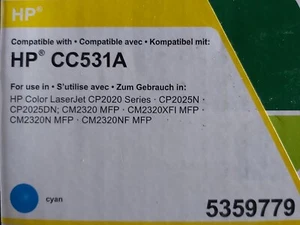 Kompatibel zu HP CC531A CP2020 CP2025 CM2320 Tonerkartusche Cyan - Bild 1 von 2