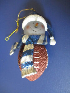 Detroit Lions Large 5"  NFL Series Touchdown Snowmen Christmas Ornament *