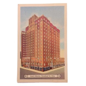 1930er Hotel Allerton Cleveland Ohio Leinen Postkarte nicht verschickt - Bild 1 von 3