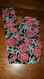 LuLaroe Girls Small Red ROSE Super Soft Leggings NEW - Picture 1 of 4